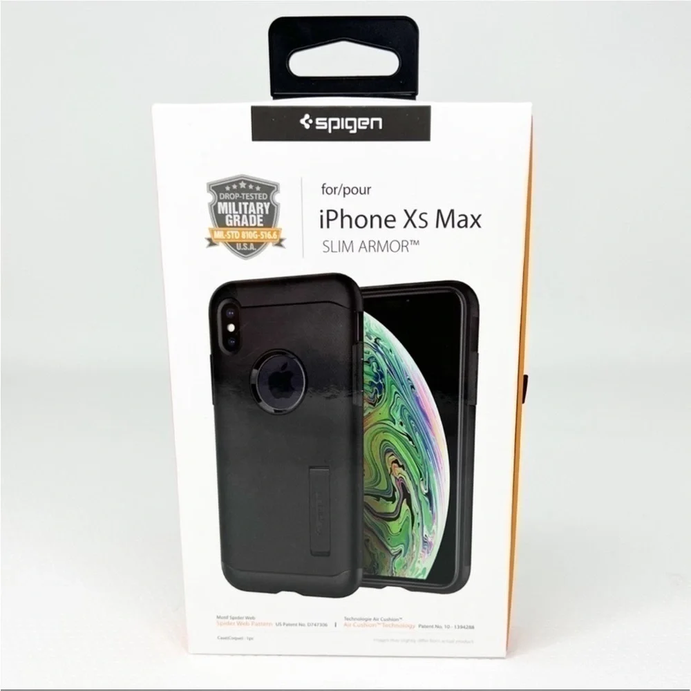 Spigen iPhone XS Max Slim Armor Black Case New in Box NWT